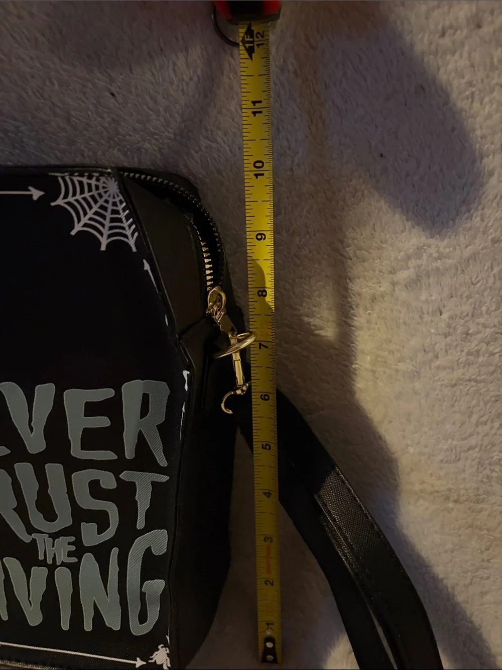 Never Trust The Living Coffin Wristlet Bag - Black